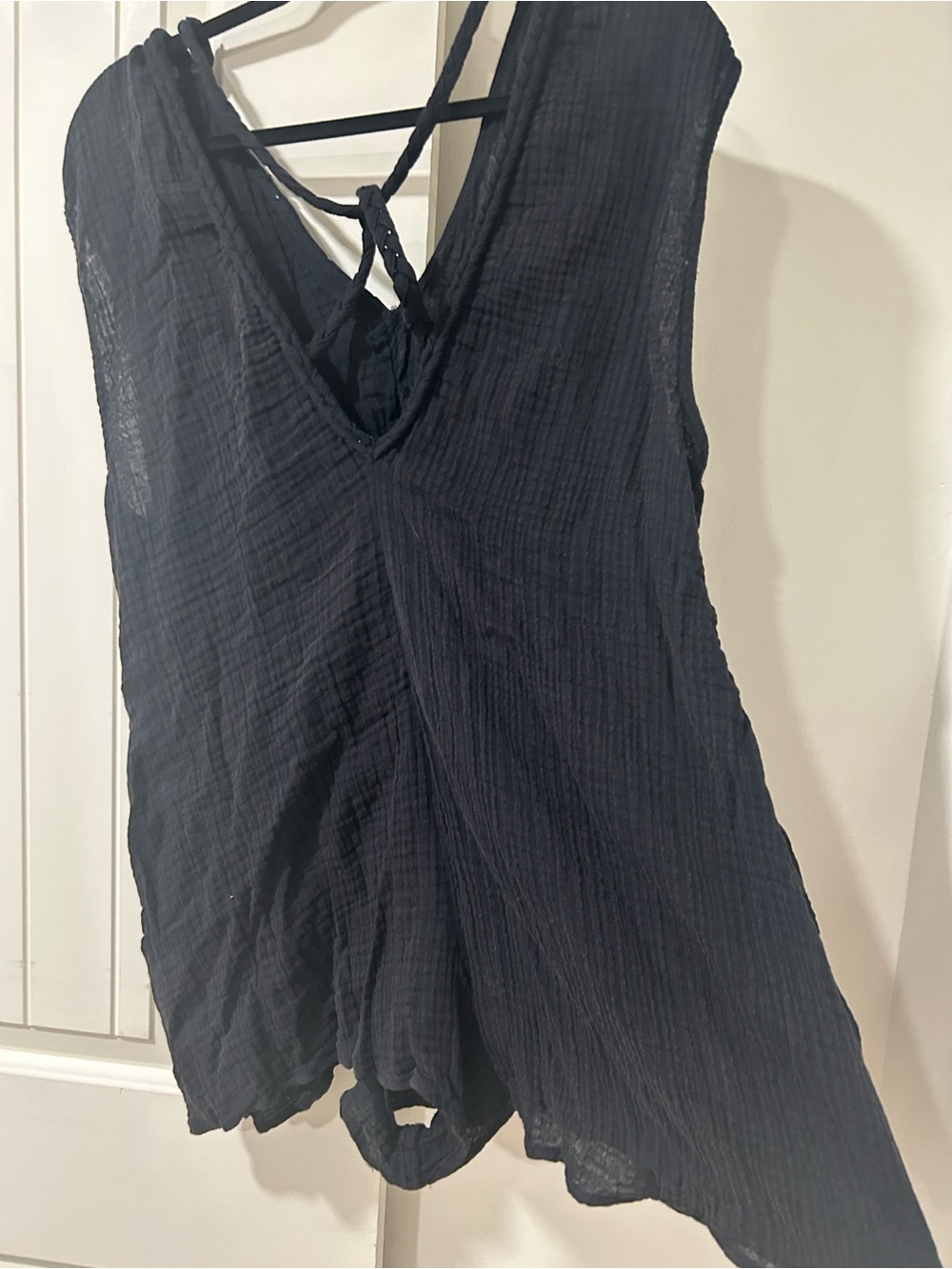 Anthropologie Black Braided Cover up Romper - Picture 6 of 7